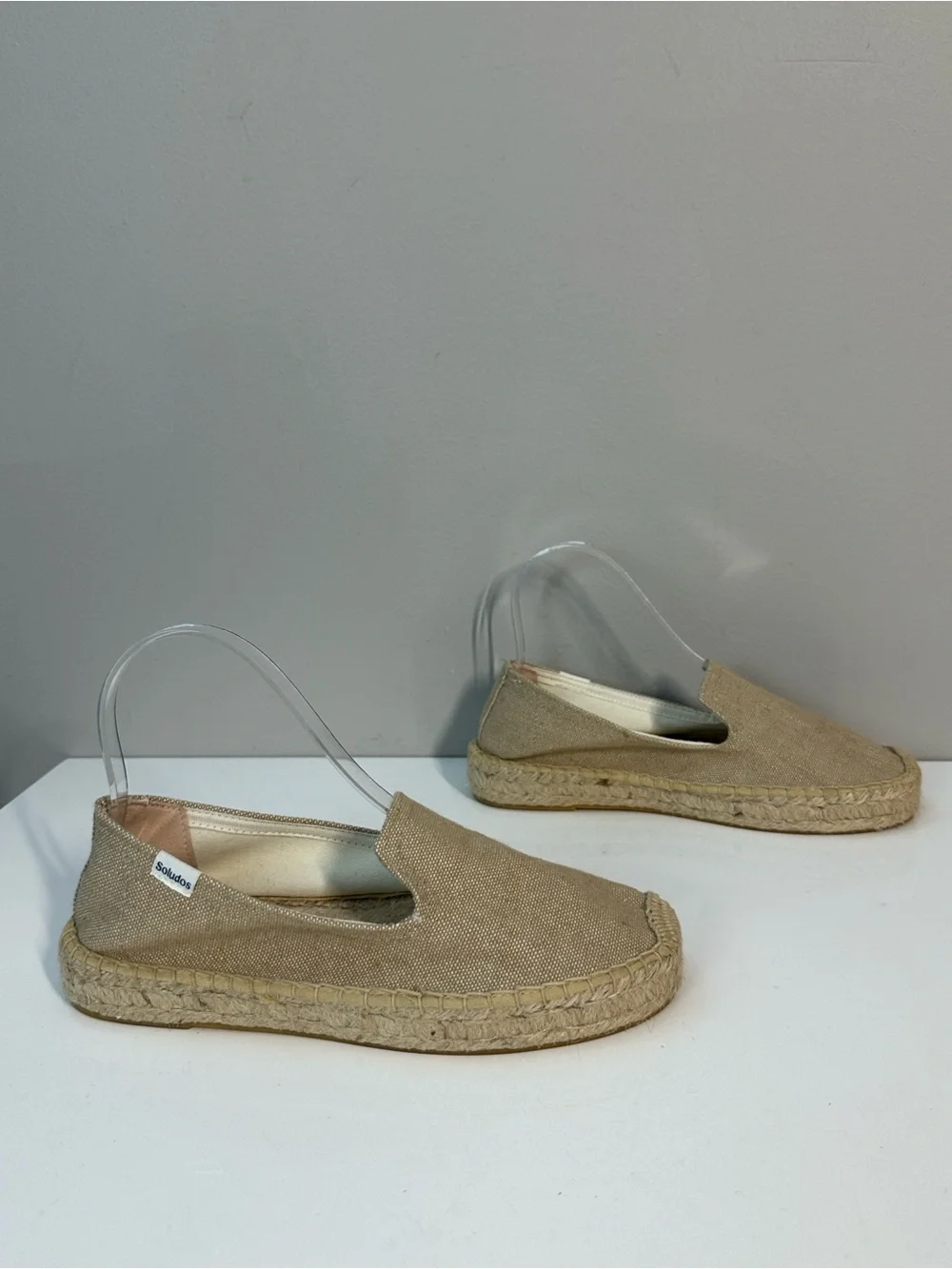 Soludos Platform Espadrille Smoking Slipper Classic Natural Size 7